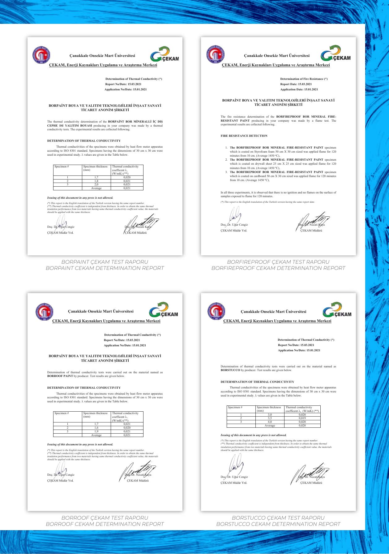 CEKAM determination report page